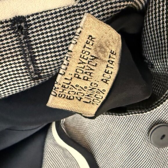 John Meyer of Norwich Blue White 2Pc Jacket Skirt Suit Set Mini Houndstooth 10P - Picture 8 of 8